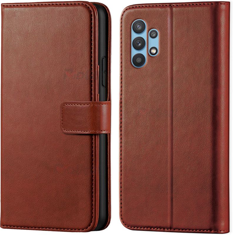 Asgeot Wallet Case Cover for Samsung Galaxy M32 5G  (Brown, Dual Protection, Pack of: 1)