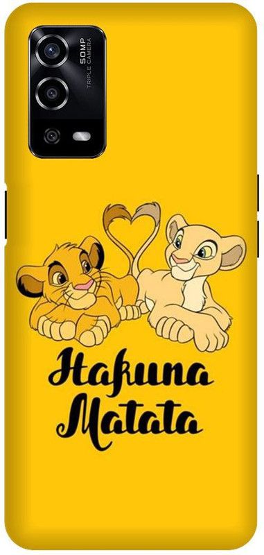 UMPRINT Back Cover for Oppo A55  (Yellow, Hard Case, Pack of: 1)