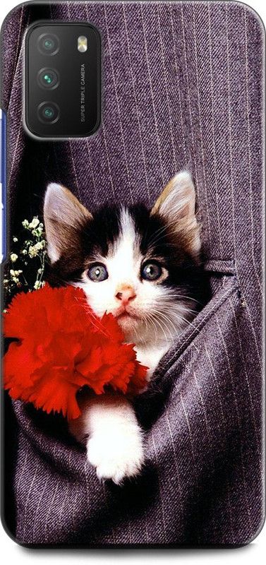 KEYCENT Back Cover for POCO M3 CAT, CUTE CATE, LITTILE CAT, FUNNY CAT  (Multicolor)