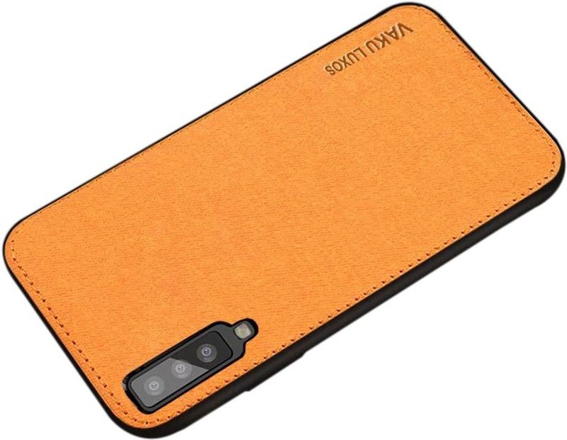 Vaku Luxos Back Cover for Samsung Galaxy A50 Luxico Series Hand-Stitched Cotton Textile Water-proof Case  (Brown, Shock Proof, Pack of: 1)