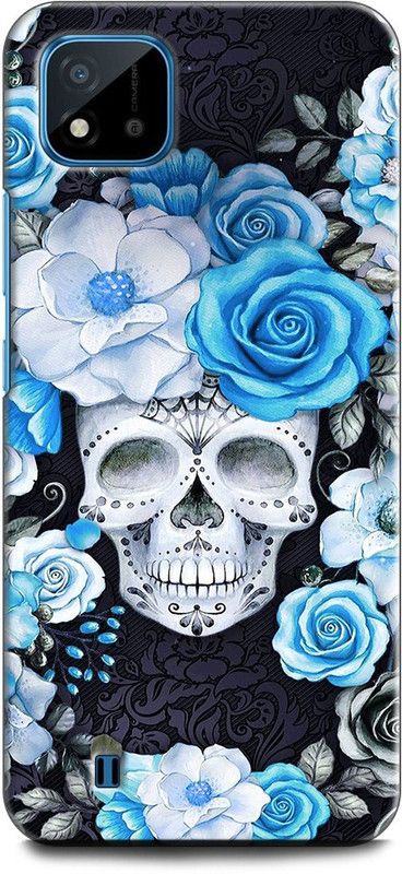 WallCraft Back Cover for Realme C20, RMX3063, RMX3061 SKULL, BLUE, ROSE, FLOWERS, SCARY, CARTOON, MONSTER  (Multicolor, Dual Protection, Pack of: 1)