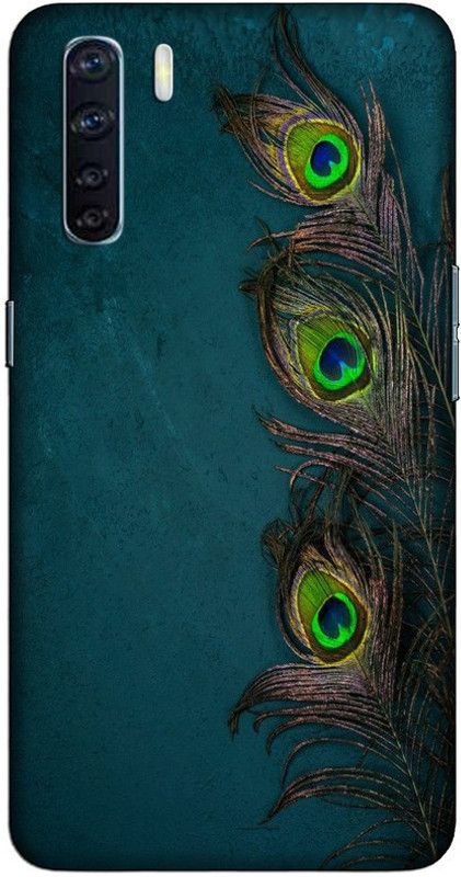 CROKIAN Back Cover for Oppo F15 Peacock Feather Back Cover  (Multicolor, Hard Case, Pack of: 1)