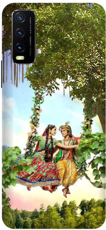 URCHIN Back Cover for Vivo Y12S Krishna, Radha Krishna, Lord Krishna, Krishan ji, god  (Multicolor, Shock Proof, Pack of: 1)