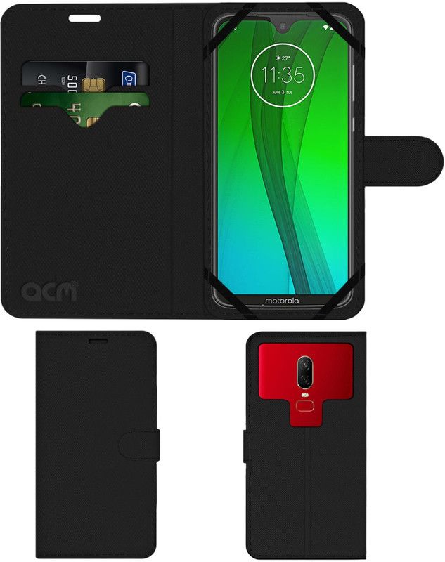 ACM Flip Cover for Moto G7  (Black, Cases with Holder, Pack of: 1)
