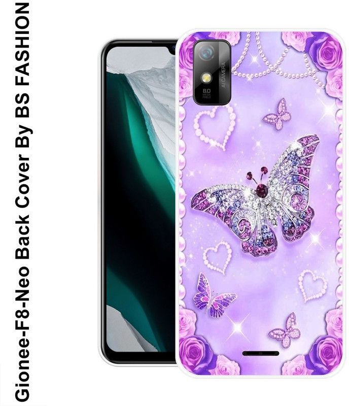 BSRAJ Back Cover for Gionee F8 Neo  (Purple, Silver, Grip Case, Silicon)