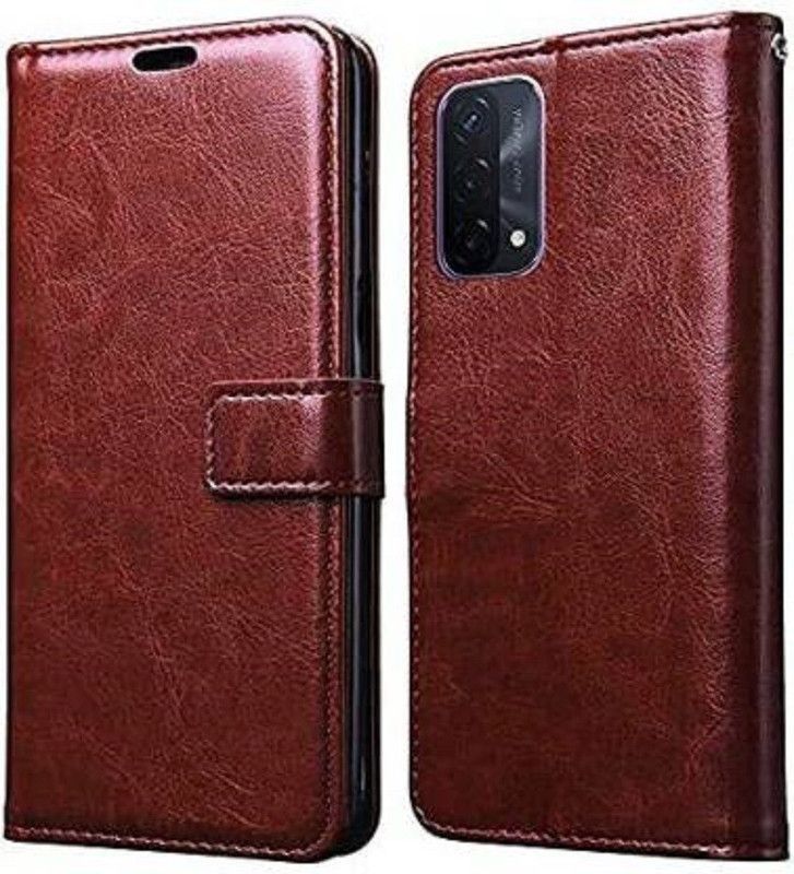 Urban Tech Flip Cover for Oppo F19Flip Case | Magnetic Closure | Shock Proof Wallet Flip Cover  (Brown, Magnetic Case, Pack of: 1)
