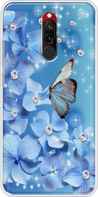 Hansviprint Back Cover for Mi Redmi 8  (Blue, Grip Case, Silicon, Pack of: 1)