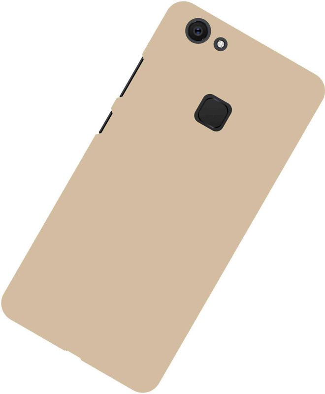 Case Designer Back Cover for VIVO V7 Plus Case Matte Rubberised Finish Hard Back Cover 360 Protection  (Gold, Grip Case, Pack of: 1)
