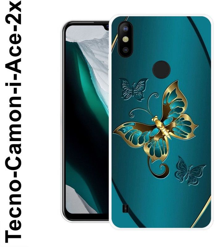 redfly Back Cover for Tecno Camon I Ace 2x  (Green, Gold, Grip Case, Silicon)