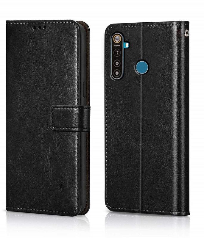 COVERBLACK Flip Cover for Oppo Realme 5i  (Black, Grip Case, Pack of: 1)
