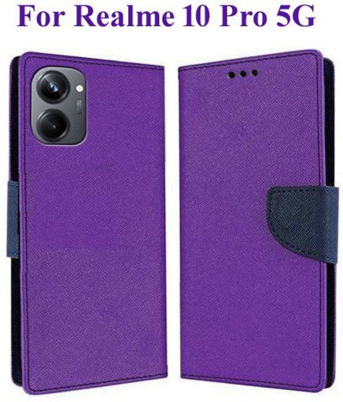 Krumholz Flip Cover for Realme 10 Pro 5G  (Purple, Dual Protection, Pack of: 1)