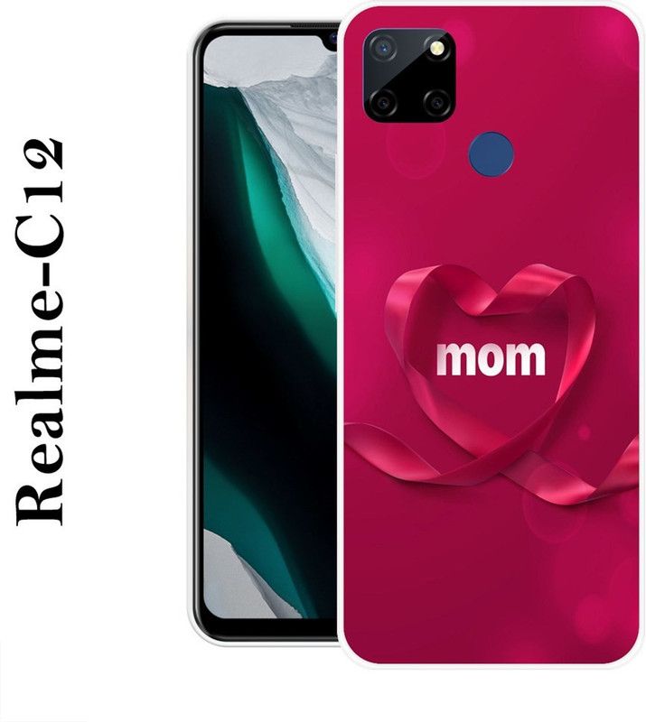 JATLAND Back Cover for Realme C12  (Pink, White, Silicon)