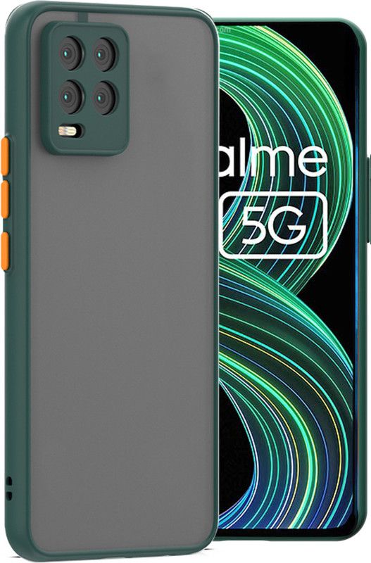 ASMANTIC Back Cover for Realme 8 5G, Realme Narzo 30 5G Matte Smoke Cover  (Green, Matte Finish, Pack of: 1)