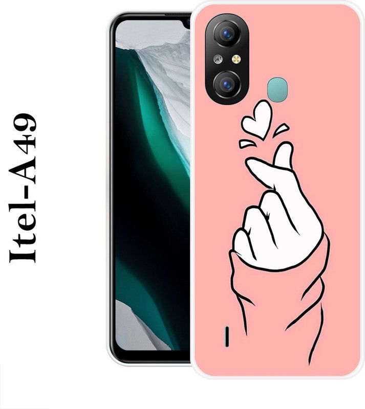 JATLAND Back Cover for Itel A49  (Pink, White, Silicon)