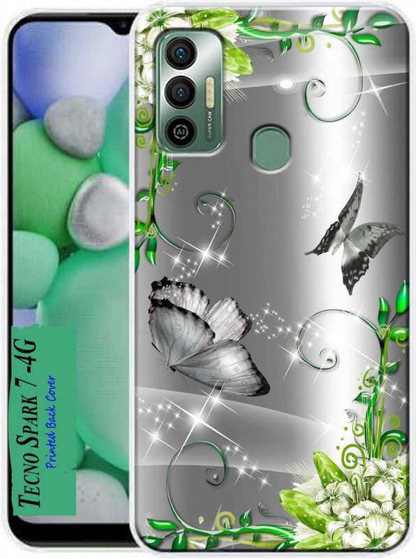 HEXAcase Back Cover for Tecno Spark 7  (Silver, Dual Protection, Silicon, Pack of: 1)
