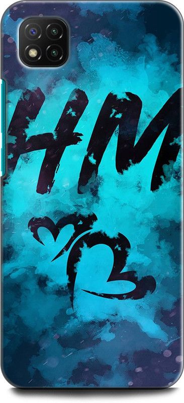 KEYCENT Back Cover for POCO C3 HM, LOVE, HEART, BLUE, HM ALPHABETS, ABSTRACT ART  (Multicolor, Pack of: 1)