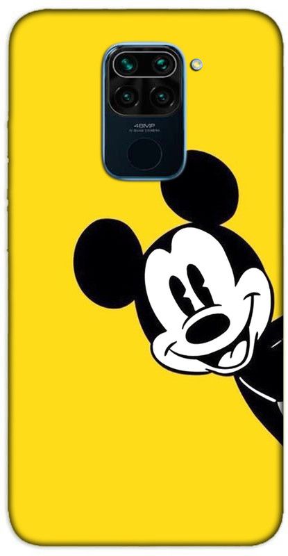 iprinto Back Cover for Mi Redmi Note 9 mickey mouse Back Cover  (Yellow, Hard Case, Pack of: 1)