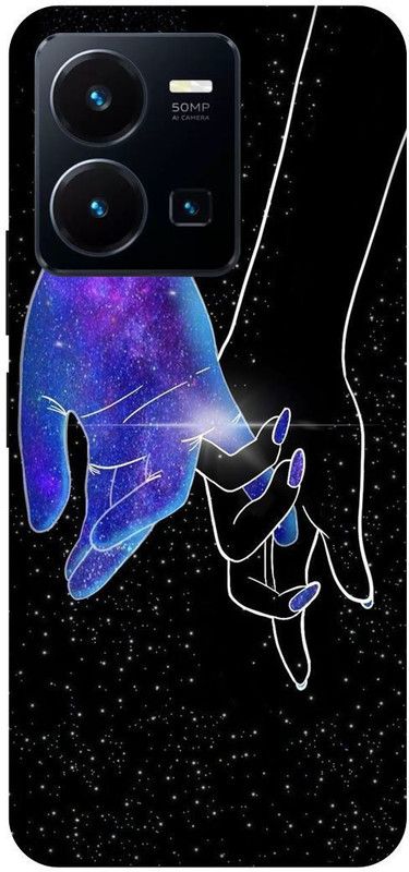 FRONK Back Cover for vivo Y35, V2205, GIRL, BOY, HAND, LOVE, COUPLE  (Black, Hard Case, Pack of: 1)