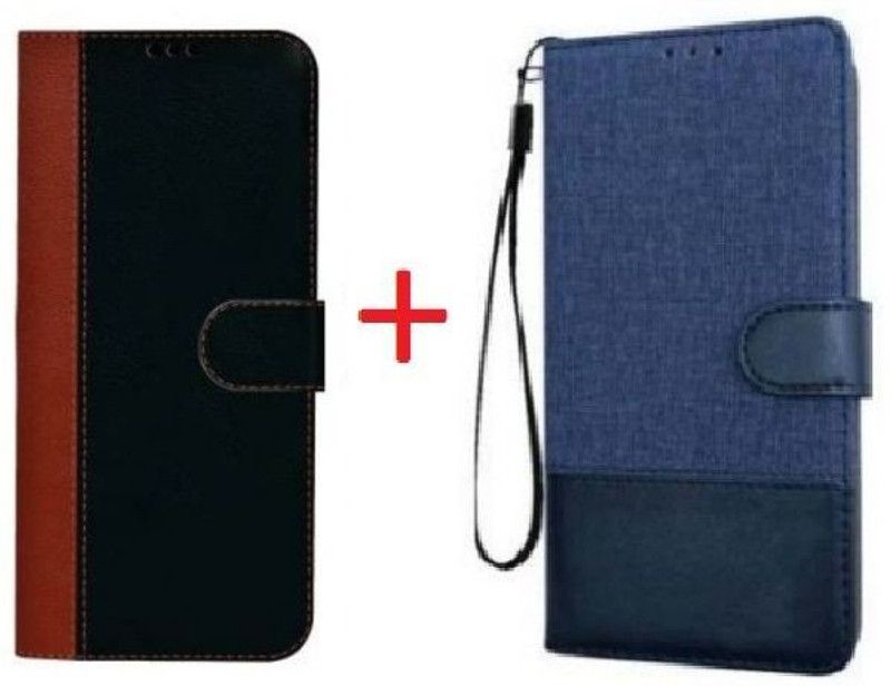 RidivishN Flip Cover for OPPO Reno7 Pro 5G  (Blue, Black, Pack of: 2)