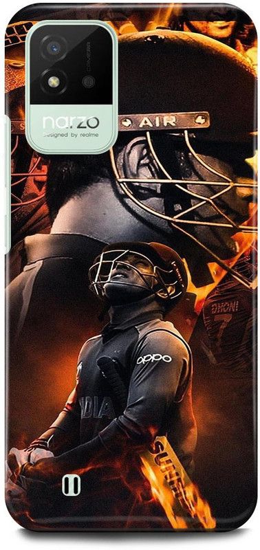 JUGGA Back Cover for Realme Narzo 50i, MAHENDRA, SINGH, DHONI, MS, DHONI, CSK, PLAYER  (Black, Hard Case, Pack of: 1)