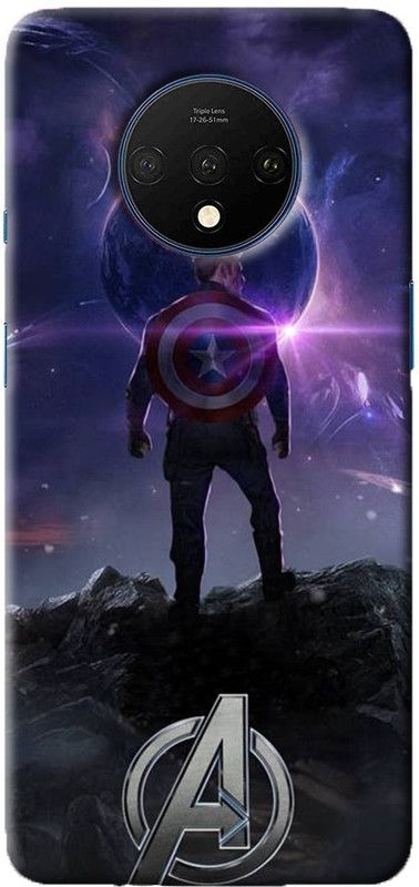 NDCOM Back Cover for ONEPLUS 7T Avengers End Game Captain America Printed  (Multicolor, Hard Case, Pack of: 1)