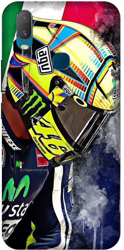 URCHIN Back Cover for Vivo Y12 valentino rossi, vr46, vr46 helmet, agv, bike rider, motogp  (Multicolor, Shock Proof, Pack of: 1)