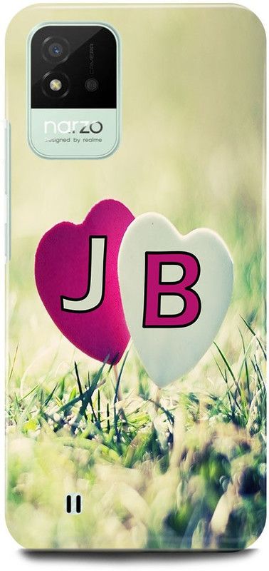 JUGGA Back Cover for Realme Narzo 50i, J LOVES B NAME,J NAME, B LETTER, ALPHABET,J LOVE B NAME  (Green, Hard Case, Pack of: 1)