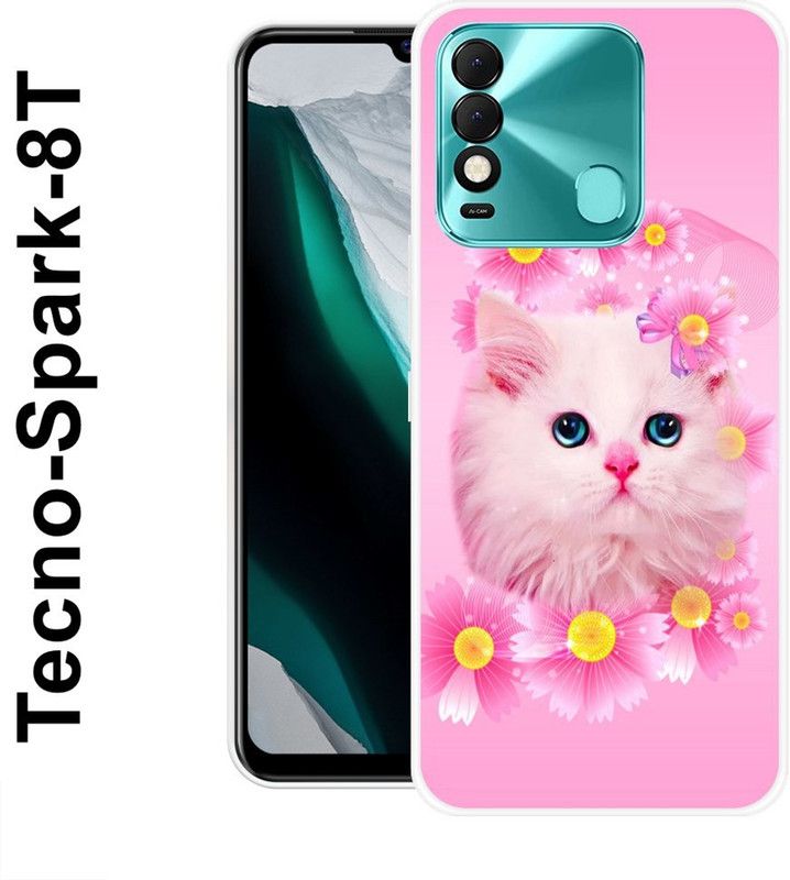 KUDI Back Cover for Tecno Spark 8T  (Pink, Yellow, Silicon)