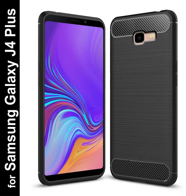 CaseRepublic Back Cover for Samsung Galaxy J4 Plus  (Black, Grip Case, Silicon, Pack of: 1)
