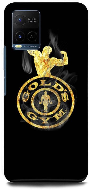 DIKRO Back Cover for Vivo Y21A, V2111, GOLD, GYM ,FITNESS, WORKOUT  (Black, Hard Case, Pack of: 1)