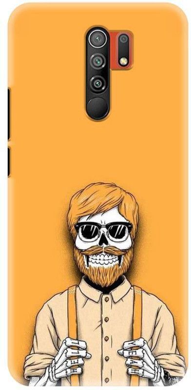 NDCOM Back Cover for Redmi 9 Prime Happy Skelton Illustration Printed  (Multicolor, Hard Case, Pack of: 1)