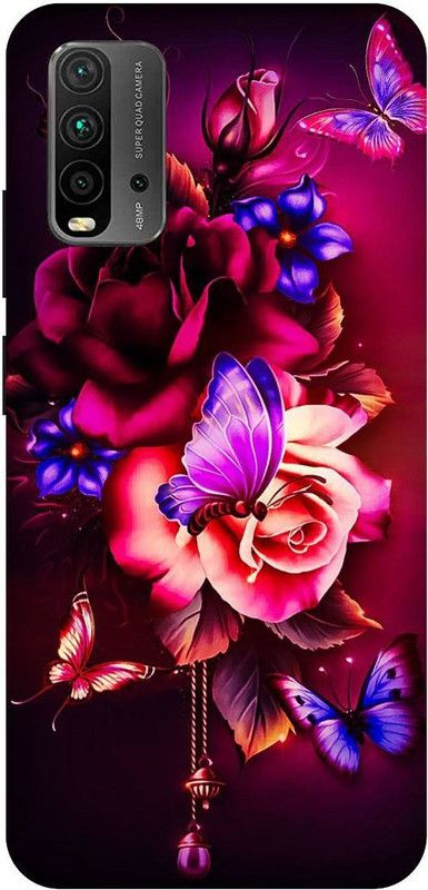 Zaplab Back Cover for Xiaomi Redmi 9 Power,M2010j19si, Butterfly Printed Back cover  (Multicolor, Hard Case, Pack of: 1)