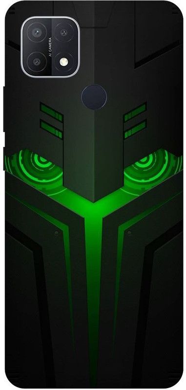 PICHKU Back Cover for OPPO A15s  (Green, Black, Hard Case, Pack of: 1)