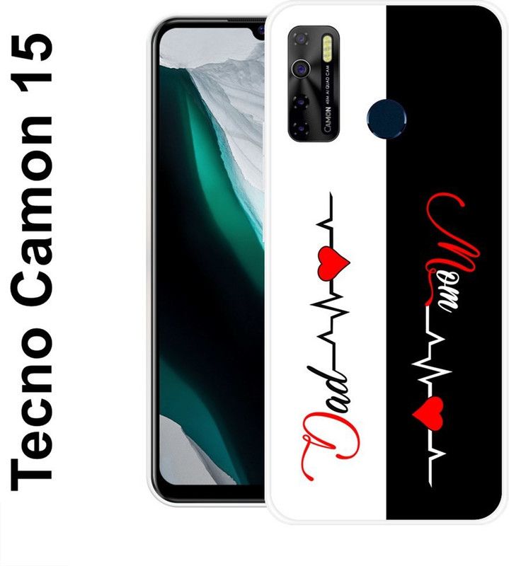 INDIALAND Back Cover for Tecno Camon 15, Tecno Spark 5, ecno Spark 5 Pro  (Black, White, Silicon)