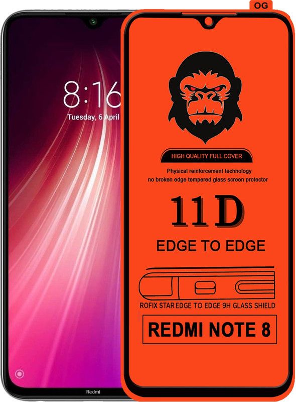 Rofix star Edge To Edge Tempered Glass for REDMI NOTE 8  (Pack of 1)