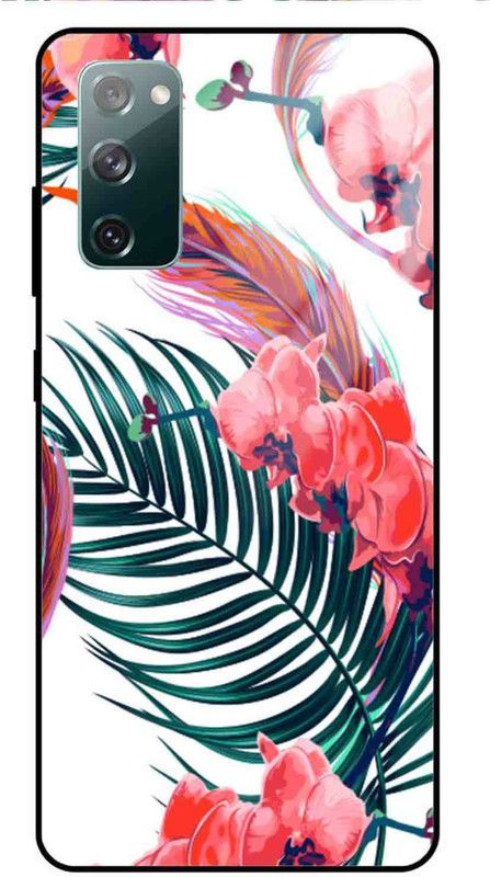 NDCOM Back Cover for Samsung Galaxy S20 FE 5G Red Flowers Girly Printed Glass Case  (Multicolor, Grip Case, Pack of: 1)