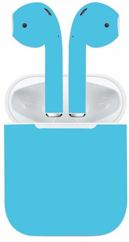BugguSkin Apple AirPod 2, apple air pod 2 Mobile Skin  (Ultra Super Lightblue Matte Skin With High Matte Finish.)