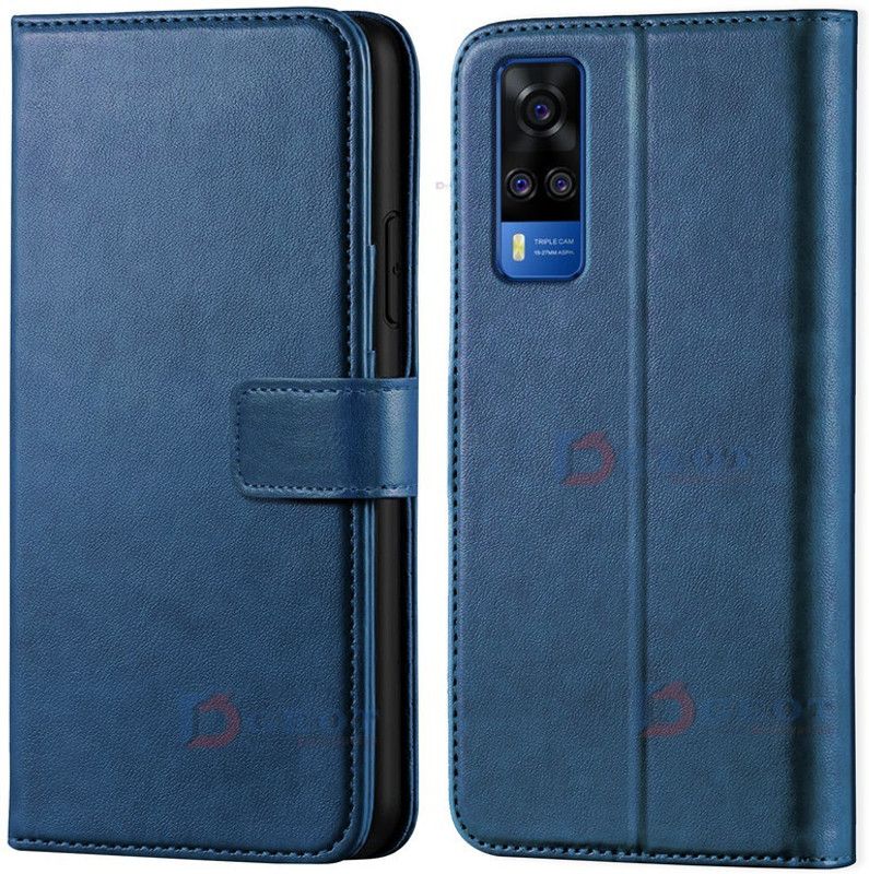 ponyta Flip Cover for Vivo Y73  (Blue, Dual Protection, Pack of: 1)