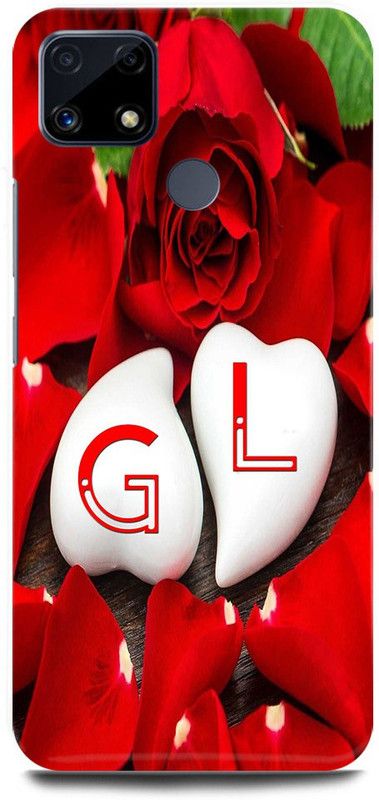 JUGGA Back Cover for realme C25, RMX3193, G LOVES L NAME,G NAME, L LETTER, ALPHABET,G LOVE L NAME  (Red, Hard Case)