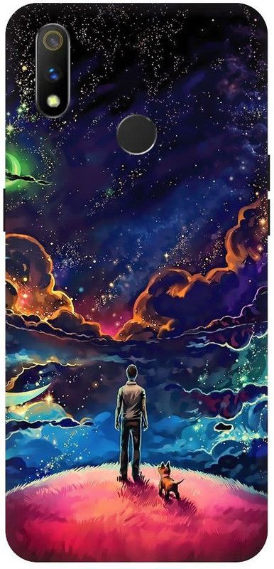 URCHIN Back Cover for Realme 3 Sky, Galaxy, Stars, Cool, blue, light, space  (Multicolor, Shock Proof, Pack of: 1)