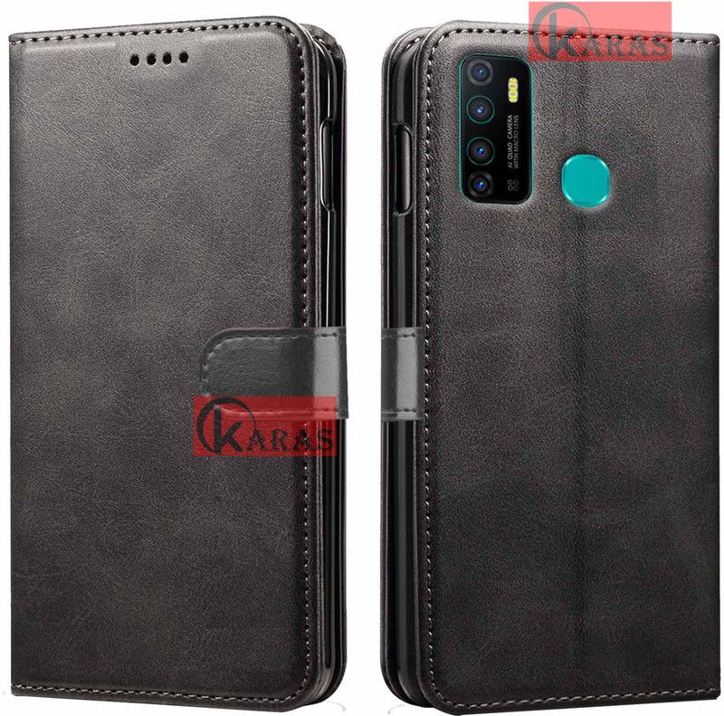 KARAS Flip Cover for Infinix Hot 9 pro  (Black, Dual Protection)