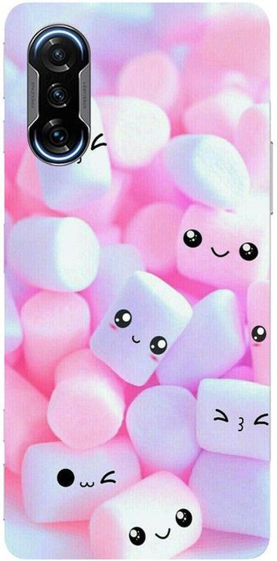 Golden Mask Back Cover for Redmi Poco F3 GT  (Pink, White, Waterproof, Silicon, Pack of: 1)