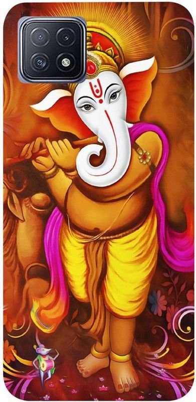Golden Mask Back Cover for Sky Hawk Back Cover For Oppo A73 (5G) Ganesha  (Multicolor, Waterproof, Silicon, Pack of: 1)