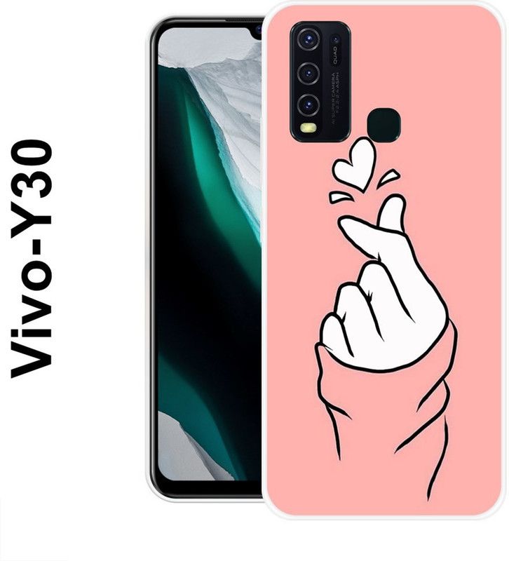 REALKING Back Cover for Vivo Y30, Vivo Y50  (Pink, White, Silicon)