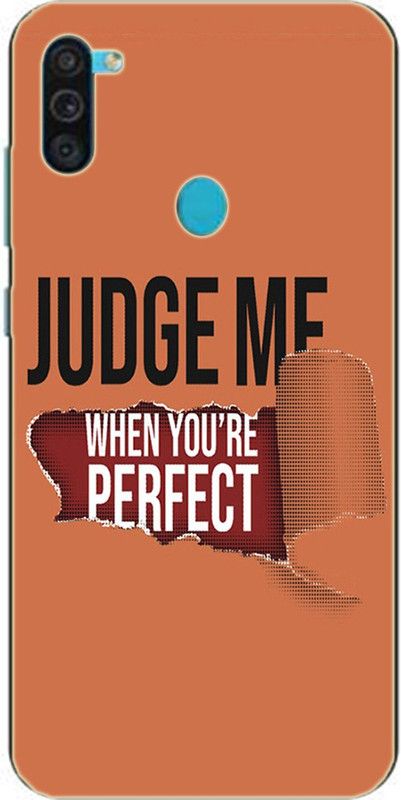 METOO Back Cover for Samsung A11, Judge Me, Text Design back cover, Print : 155  (Multicolor, Dual Protection, Silicon)
