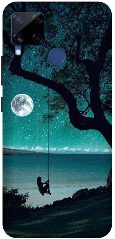 UMPRINT Back Cover for Realme C15  (Black, Blue, Hard Case, Pack of: 1)