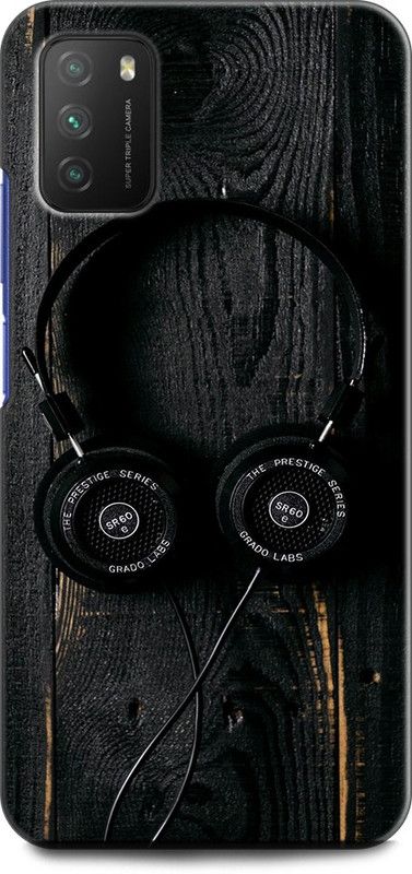 KEYCENT Back Cover for POCO M3 HEADPHONE, MUSIC, ALONE, TEXTURE  (Multicolor, Pack of: 1)