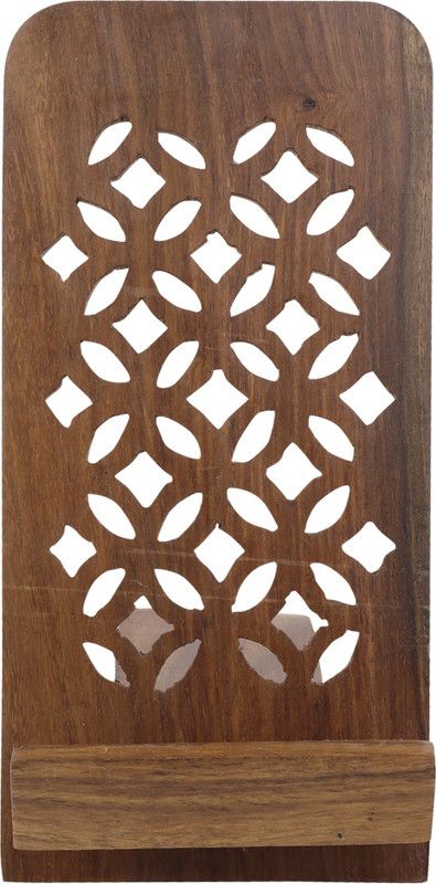 Kesha Spree Wood Mobile Stand Holder Antique Design for all iOS & Android Smartphone (Export Quality) - L x B x H - 3.5 x 5 x 7 inch Mobile Holder
