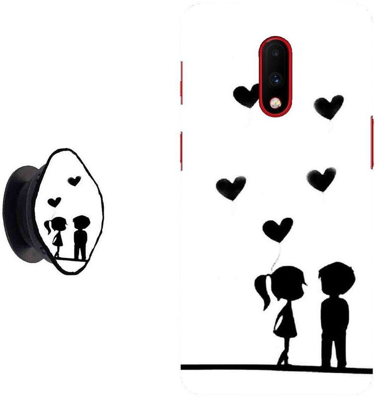 Zappy Back Cover for OnePlus 6T  (Black, White, Pack of: 2)