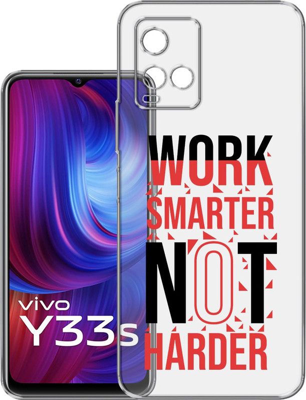 HANIRY Back Cover for Vivo Y33s / V2109 back cover / WORK SMARTER NOT HARDER TEXT / Designer / PNG_79  (Multicolor, Flexible, Silicon, Pack of: 1)